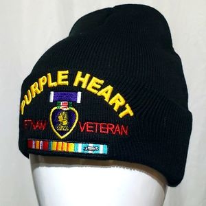 PURPLE HEART VIETNAM VETERAN KNIT CAP
